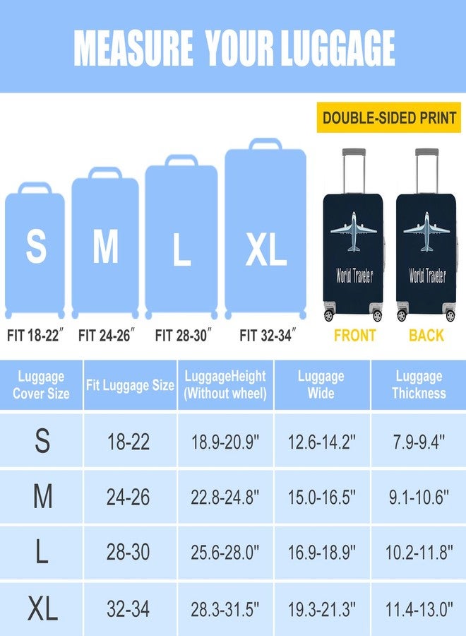 THISFIND World Traveler Luggage Cover - Airplane Design Suitcase Protector for 28-30 Inch Luggage - Durable Stretchable Travel Bag Cover,L - Image 5